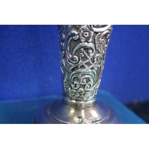 72 - Hallmarked Silver Nicely Detailed Vase, 59.2g, 12.5cm Tall