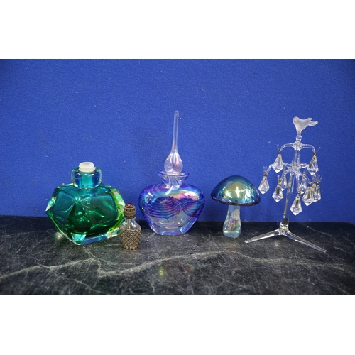 79 - Coloured Glass Items including Perfume Bottles