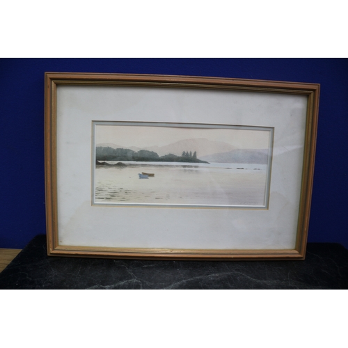 86 - Signed G. Richards Watercolour of Lake Scene, 38 x 28 cm