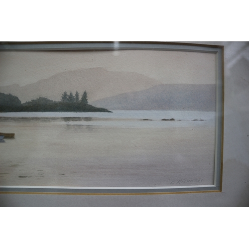 86 - Signed G. Richards Watercolour of Lake Scene, 38 x 28 cm