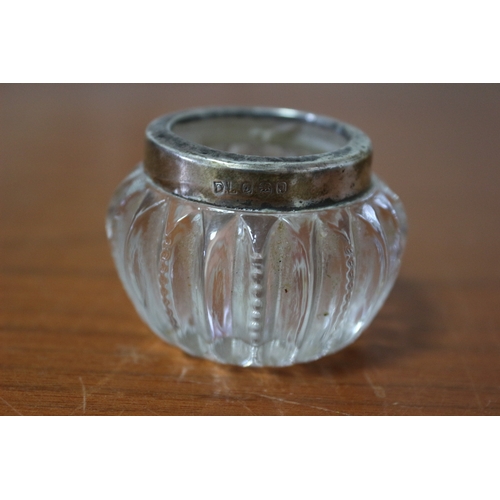 159 - Hallmarked Silver Rim Glass/Pot