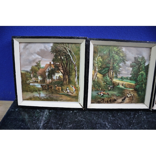 165 - 4 Framed Tiles, Each 12 x 12 cm