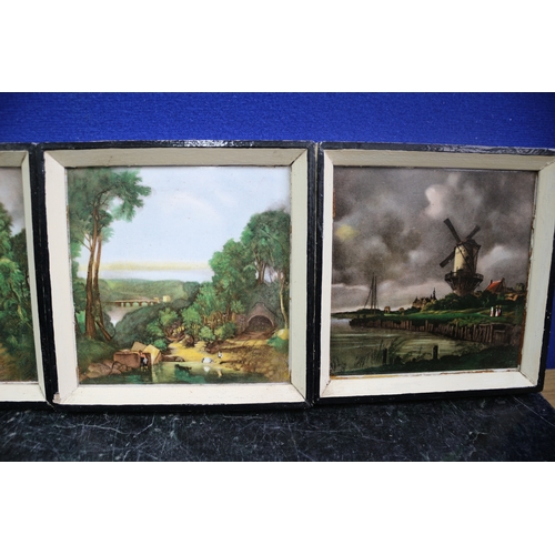 165 - 4 Framed Tiles, Each 12 x 12 cm