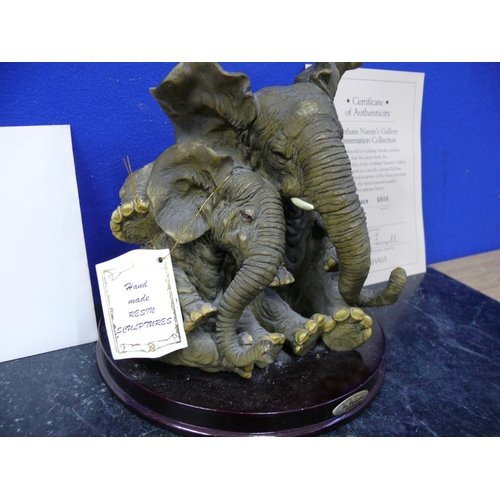 225 - Limited Edition Gorham Nature’s Gallery, Resin Elephant Sculpture. The Juliana Collection.