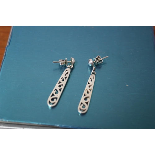 239 - Silver Drop Earrings, Total Weight: 4.1g