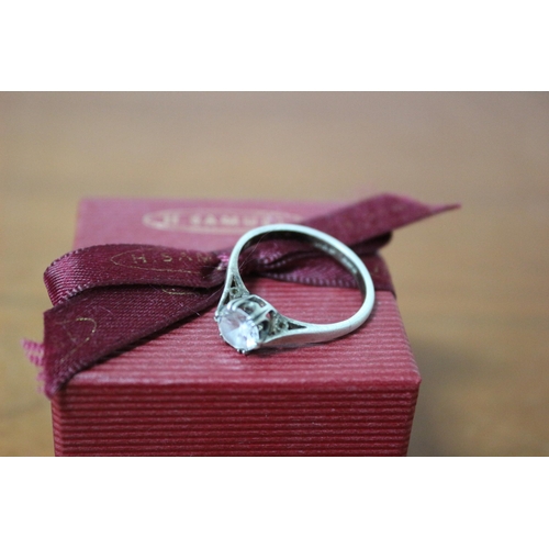 240 - Silver Cubic Zirconia Ring, Size P/Q, Weight is 2.8g