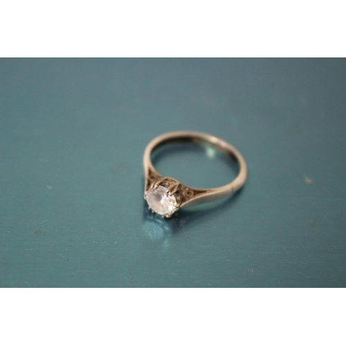 240 - Silver Cubic Zirconia Ring, Size P/Q, Weight is 2.8g