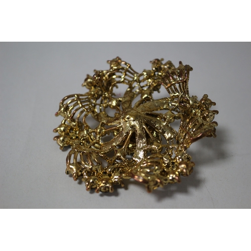 247 - Large Vintage Metal Brooch, No Clasp