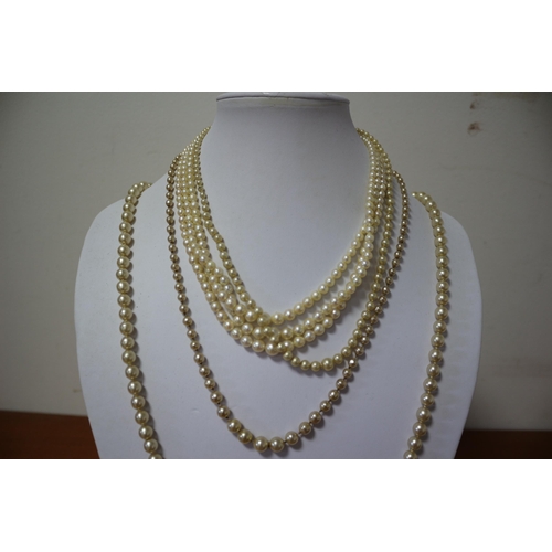 249 - Large Selection of Pearl Necklaces, Including Silver Clasp x6