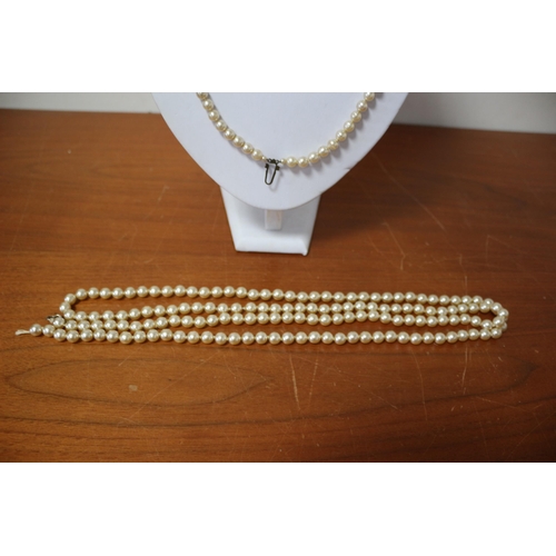 249 - Large Selection of Pearl Necklaces, Including Silver Clasp x6