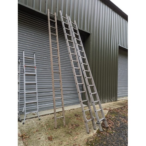 696 - Selection of Aluminium and Wooden Ladders