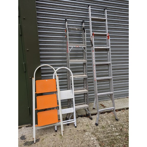 696 - Selection of Aluminium and Wooden Ladders