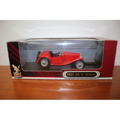 5 - 1947 MG TC Midget 1:18 Scale Model Car