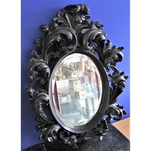 13 - Black Ornate Bevel Edge Mirror