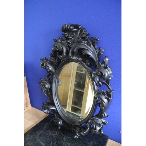 13 - Black Ornate Bevel Edge Mirror