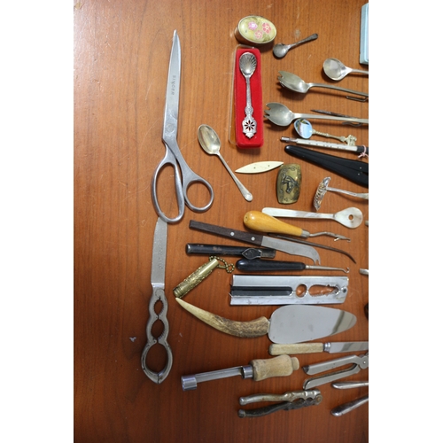 304 - Mixed Lot Including Brass Horse, Singer Scissors, Leather Tools etc.