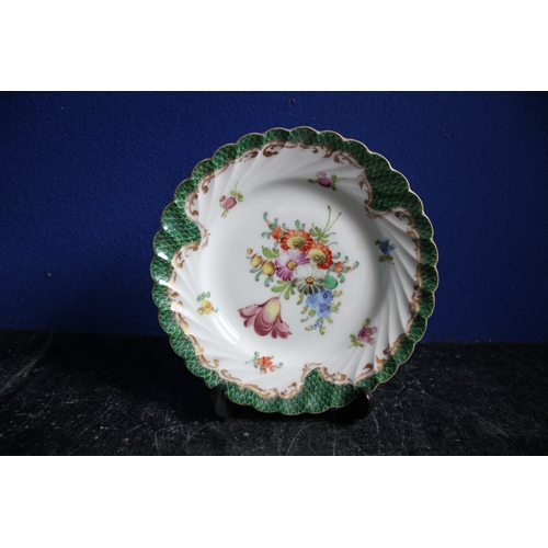 352 - Early 20th Century Dresden Hand Painted Plate with Floral Design, 14.5cm Diameter