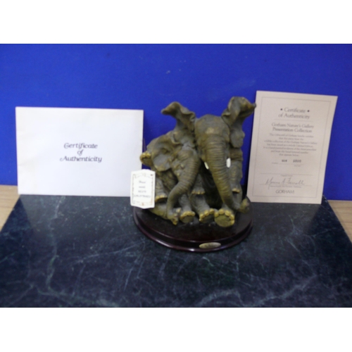 353 - Limited Edition Gorham Nature’s Gallery, Resin Elephant Sculpture. The Juliana Collection.