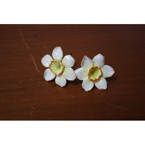 377 - Handmade Daffodil Earrings and Bunch of Flowers, Brooch, Minor AF