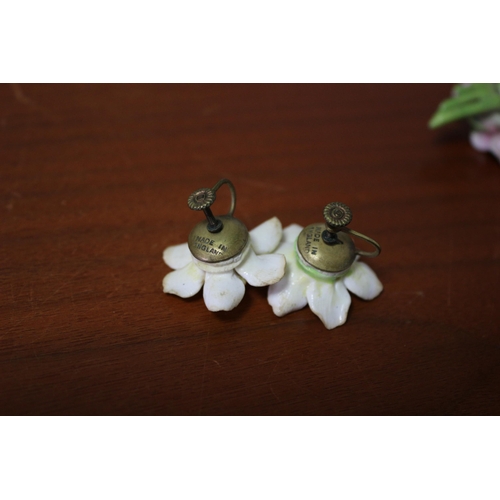 377 - Handmade Daffodil Earrings and Bunch of Flowers, Brooch, Minor AF