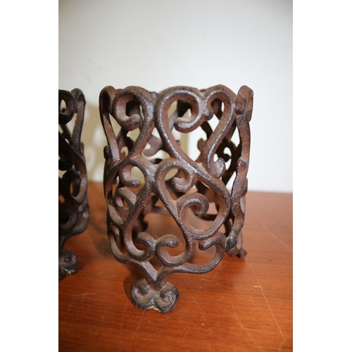 382 - Iron Candle Holders, 13cm Tall