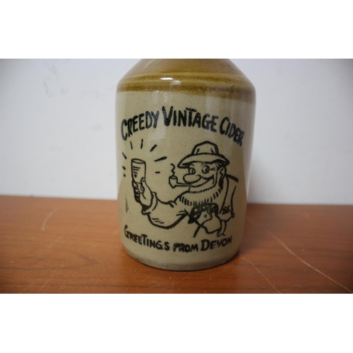 384 - Vintage Creedy Cider in Stoneware Bottle, Sealed, 18cm Tall