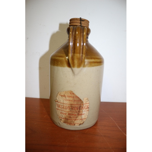 384 - Vintage Creedy Cider in Stoneware Bottle, Sealed, 18cm Tall