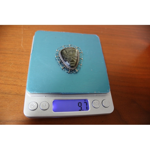 402 - Silver Brooch Filigree Style, 9.8g