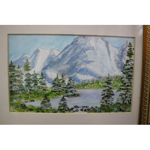 415 - Mountain Scene Watercolour, 29 x 24cm