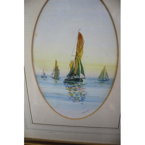 422 - Watercolour of a Ship, Signed CWB 1943, 36 x 28cm