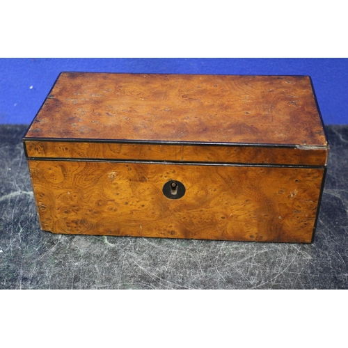 107 - Walnut Covered Box, 22 x 9 x 11 cm