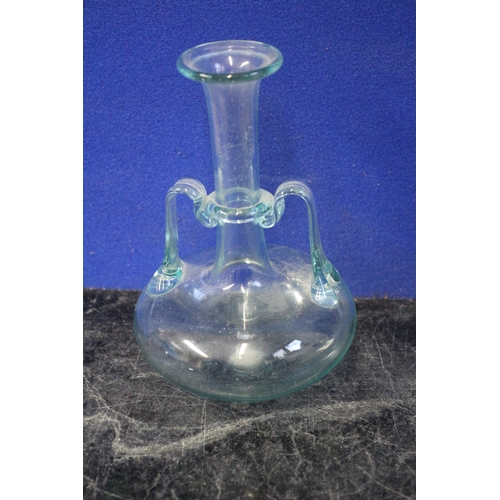 120 - Glass Double Handled Mark Taylor 1991 Vase