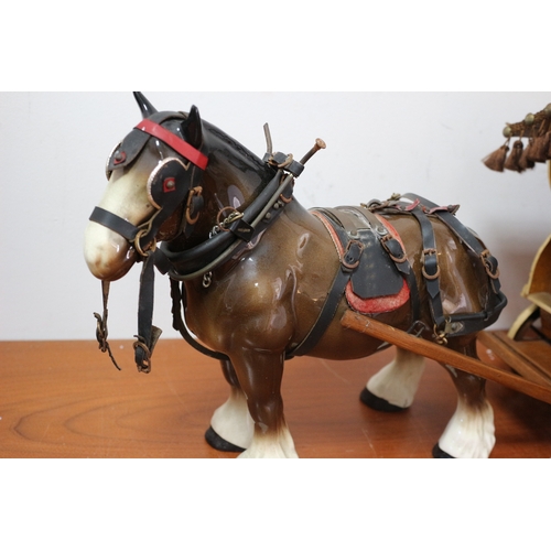 231 - Handmade Wooden Gypsy & Shire Horse