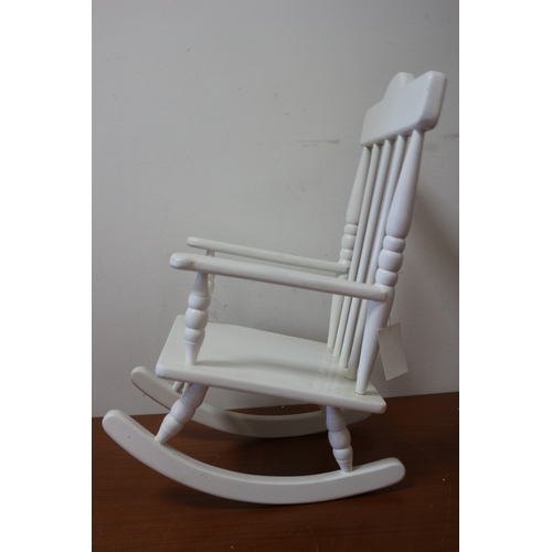 236 - Charlie Bear White Rocking Chair, New with Tag, 46cm Tall and 25cm Wide