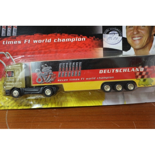 240 - MSM Michael Schumacher F1 Trucks, 1/87 Scale, San Morino/Deutschland and Two Europa Models