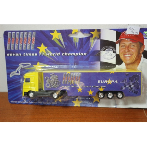 240 - MSM Michael Schumacher F1 Trucks, 1/87 Scale, San Morino/Deutschland and Two Europa Models