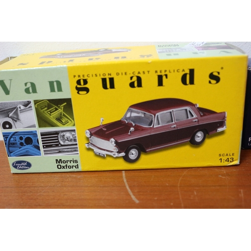 241 - Vanguards Morris Oxford Damask Red VAO5402, New in Box, Plus Corgi RNLI Flood Rescue Team Set