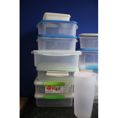 91 - Big Bundle of Tupperware Style Storage Tubs