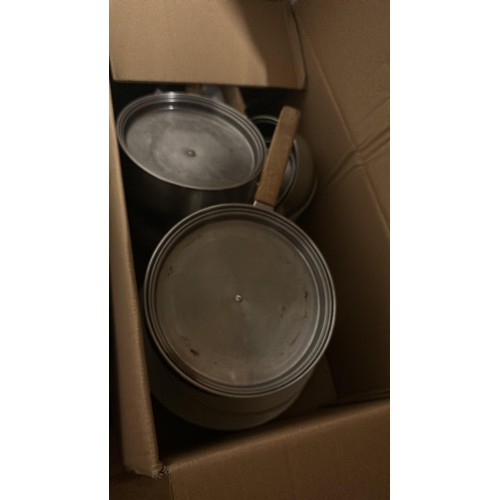 44 - 2 Boxes of Kitchenware Including Pots and Pans