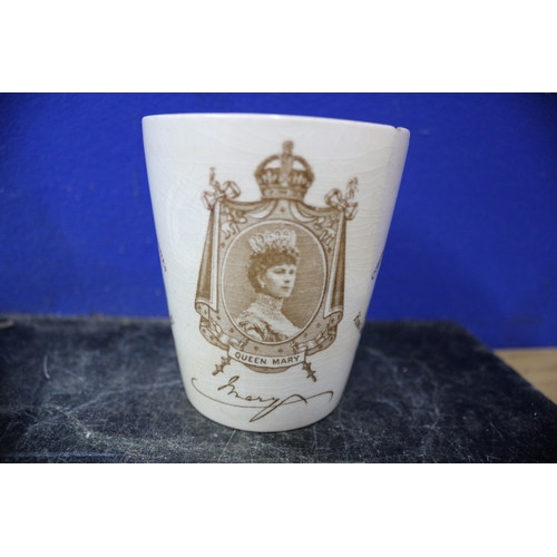 146 - Royal Doulton 1911 King George V and Queen Mary Commemorative Tumbler and Wedgwood Plate