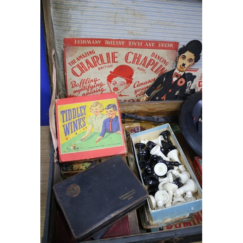 152 - Vintage Trunk With Games