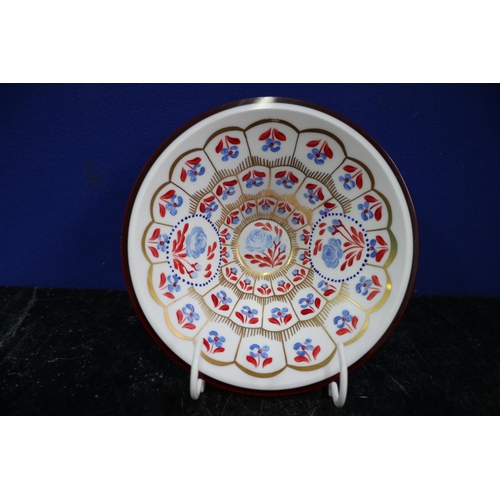 415 - Dilek GDI, Hand Painted Red Glass Bowl, 18cm