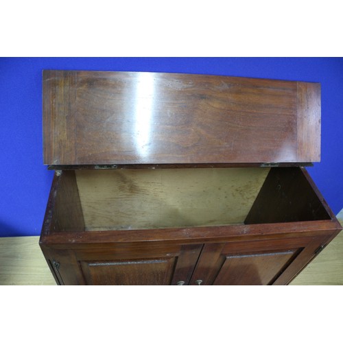 601 - Aged Wooden Cabinet, Lid Needs Slight Attention, 55cm wide