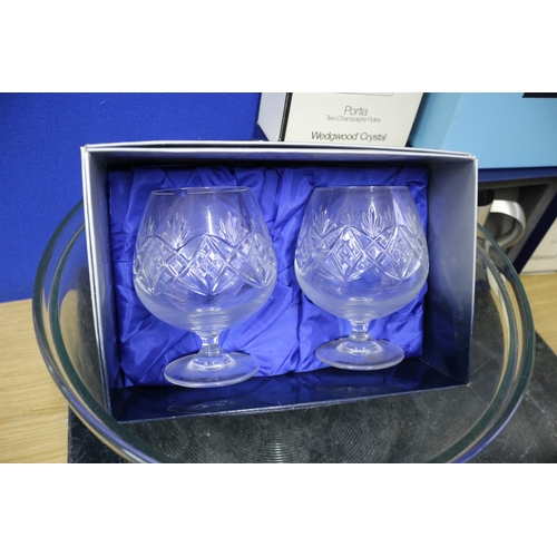 11 - Wedgwood Crystal Including Midnight and Crystal plus Royal Selangor Pewter Tankard, plus Large Bowl ... 