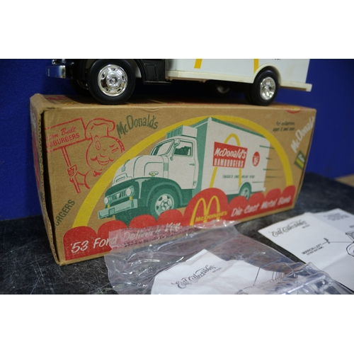 21 - Vintage Mcdonalds '53 Ford Delivery Van Die Cast Metal Bank