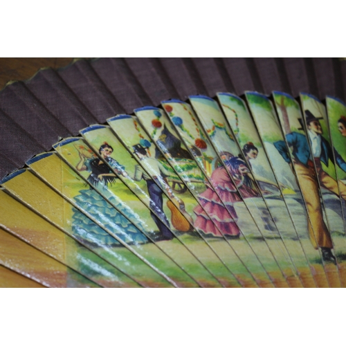 4 - 3 Vintage Fans, 2 are Hand Painted, 1 AF