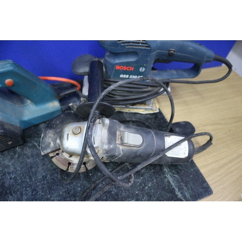 5 - Bosch Sander, Black and Decker Planer and Angle Grinder, Working Condition