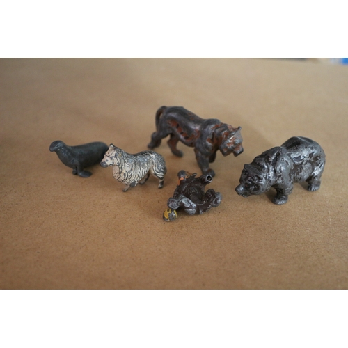 59 - 9 Very Old Lead Animals - possibly Britains