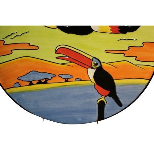 315 - Rare and Large 34cm Dia Lorna Bailey, Limited Edition 50/100 Art Deco Guiness Charger with Toucans, ... 