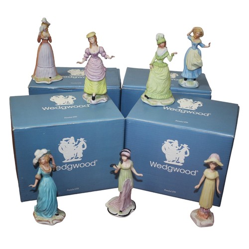 637 - 7 Wedgwood 'The Vauxhall Gardens Collection, Hope, Verity, Honor, Grace, Faith, Patience and Charity... 